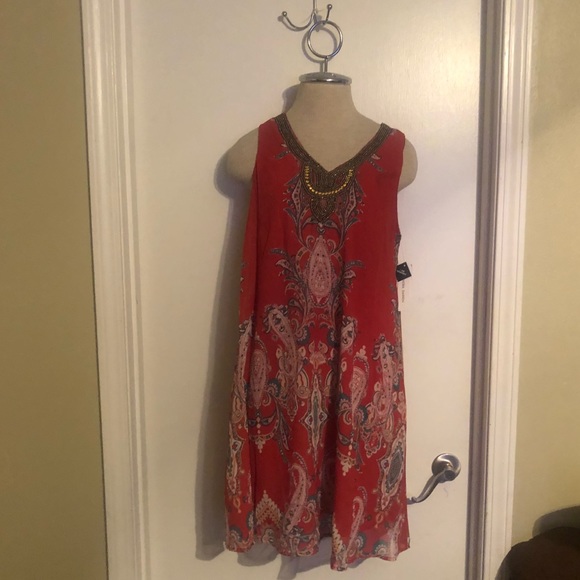 {Sandra Darren} Chiffon Trapeze Dress - Picture 2 of 3